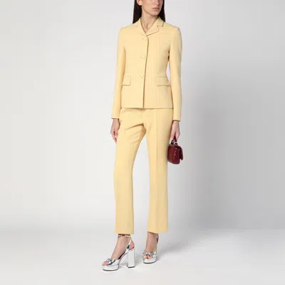 Gucci Wool Straight-leg Pants In Yellow