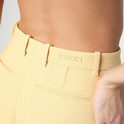Gucci Wool Straight-leg Pants In Yellow