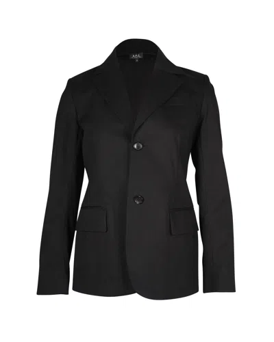 Apc A. P.c Classic Blazer In Black Cotton Blend In Black