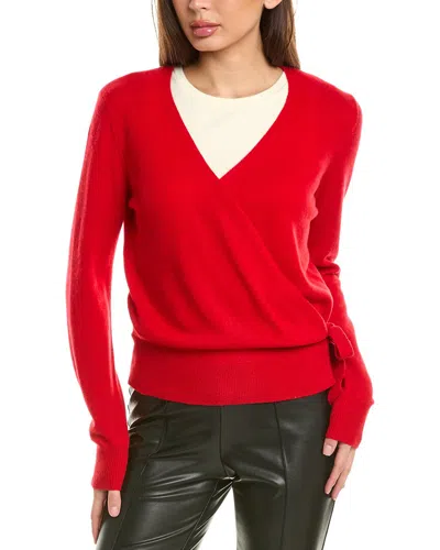 Incashmere Tie-side Cashmere Cardigan In Red