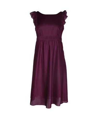 Vanessabruno Vanessa Bruno Ruffled Sleeveless Dress In Purple Cotton In Purple