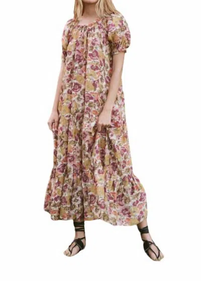 The Great The Chateau Dress In Golden Lilac Flower In Multi