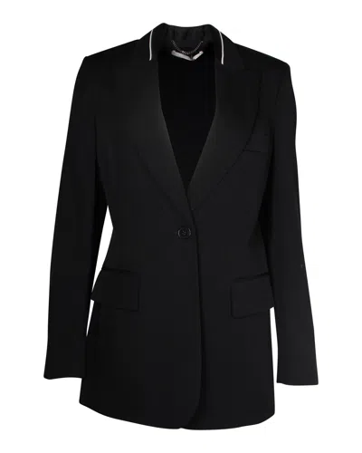 Stella Mccartney Single-breasted Blazer Jacket In Black Wool In Black