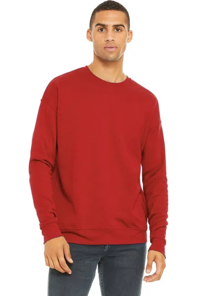 Bella+canvas Unisex Adult Fleece Drop Shoulder Sweatshirt In Red