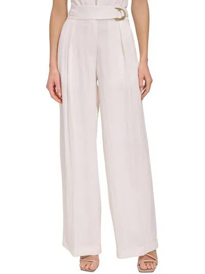 Dkny Womens Belted Suit Separate Wide Leg Pants In Multi