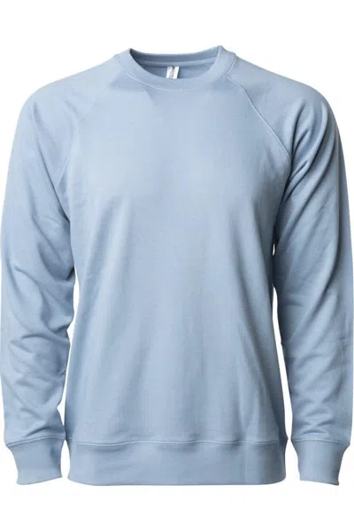 Independent Trading Co. Icon Lightweight Loopback Terry Crewneck Sweatshirt In Blue