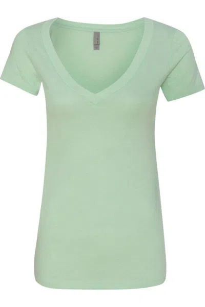 Next Level Womens Cvc Deep V-neck T-shirt In Green
