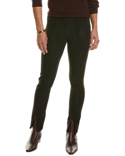 Elie Tahari Slit Vegan Suede Legging In Black