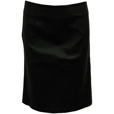 Diane Von Furstenberg Pencil Skirt In Black Leather In Black