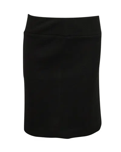 Joseph Midi Skirt With Gold Trim In Black Wool In Black