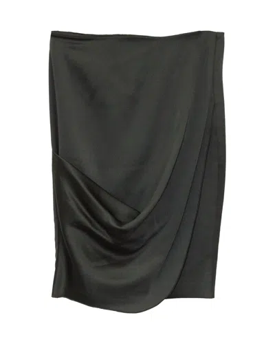 Emporio Armani Draped Pencil Skirt In Black Polyester In Black