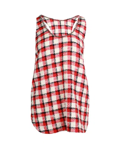 N°21 Racerback Plaid Tank Top In Red Print Cotton In Red