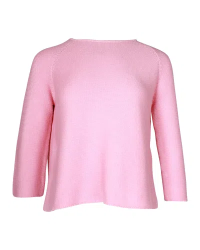 Max Mara Weekend By  Crewneck Knit Sweater In Pink Cotton In Pink