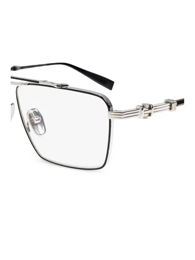 Balmain Brigade 6 Rectangular Glasses In Silver