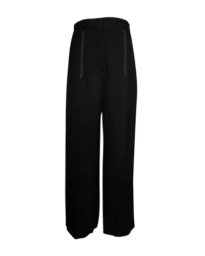 Sandro Straight-leg Pants In Black Viscose In Black