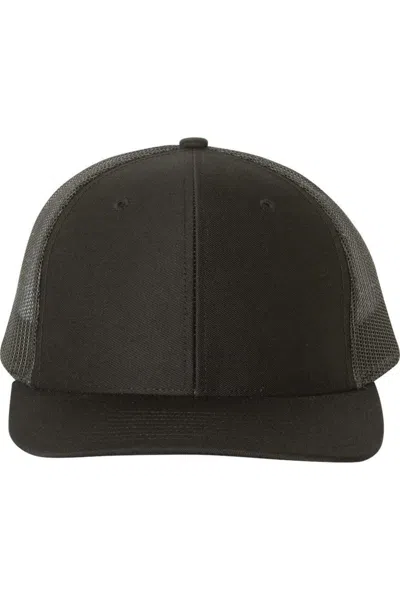 Richardson Adjustable Snapback Trucker Cap In Black