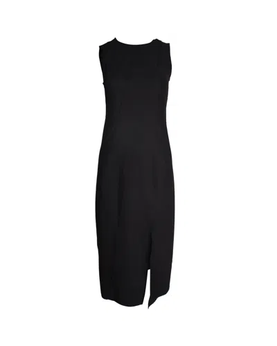 Theory Bias Seam Midi Dress In Black Polyamide In Black