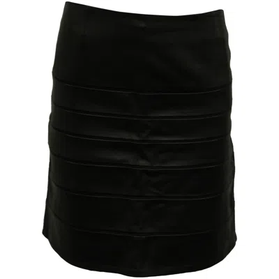 Diane Von Furstenberg Beverly A-line Skirt In Black Leather In Black