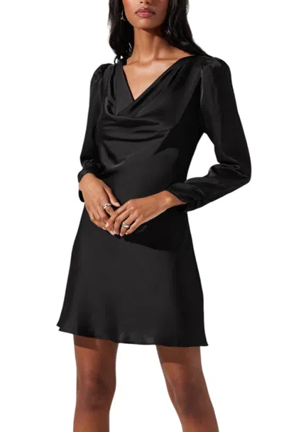 Astr The Label Lottie Long Sleeve Minidress In Black