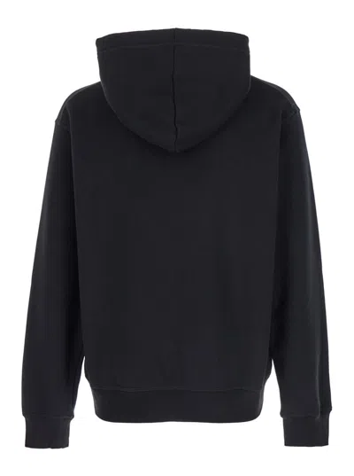 Dsquared2 Black Hoodie With Drawstring Hood And Maxi Logo Print On The Front In Cotton Man In Black