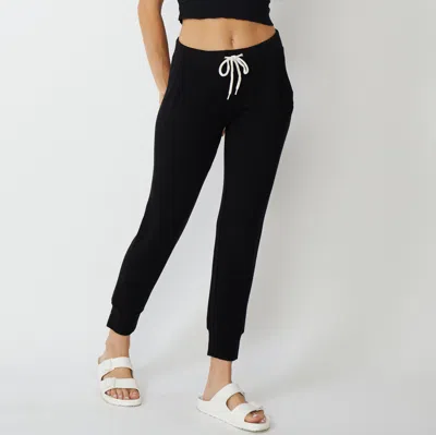 Monrow Super Soft Vintage Drawstring Sweatpants In Black