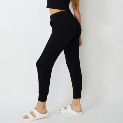 Monrow Super Soft Vintage Drawstring Sweatpants In Black