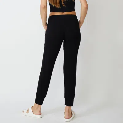 Monrow Super Soft Vintage Drawstring Sweatpants In Black