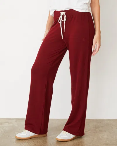 Monrow Supersoft Straight Leg Vintage Sweat In Ruby