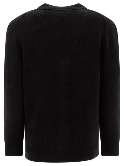 Shop C.p. Company "chenille" Cardigan In Black