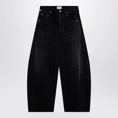 Citizen Of Humanity Horseshoe Cropped Raw Hem Jeans In Black