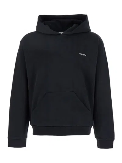 Coperni Black Hoodie With Logo Print On The Rear In Cotton Blend Man In Black