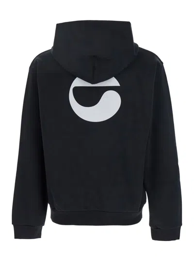 Coperni Black Hoodie With Logo Print On The Rear In Cotton Blend Man In Black