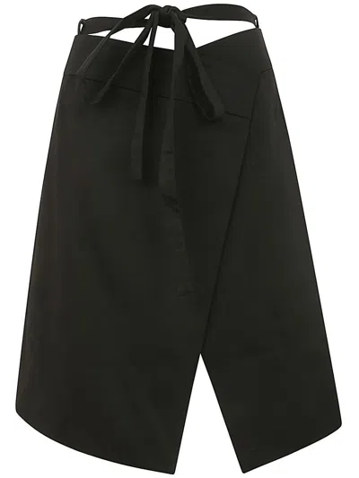 Patou Wrap Midi Skirt In Black