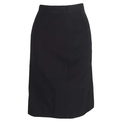 Escada A-line Below-the-knee Skirt In Black Wool In Black