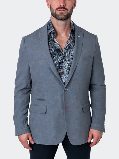 Maceoo Blazer Unconstructed Linegrey Grey In Silver
