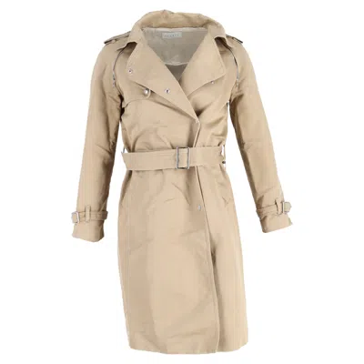 Sandro Belted Trench Coat In Beige Cotton In Beige