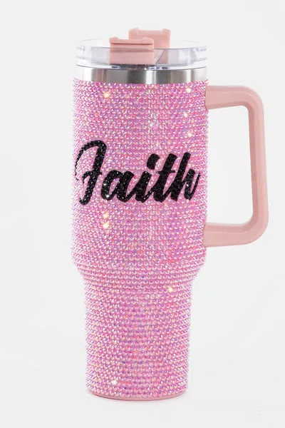 Nima Accessories Women's Faith Rhinestone Tumbler In Pink In Pink