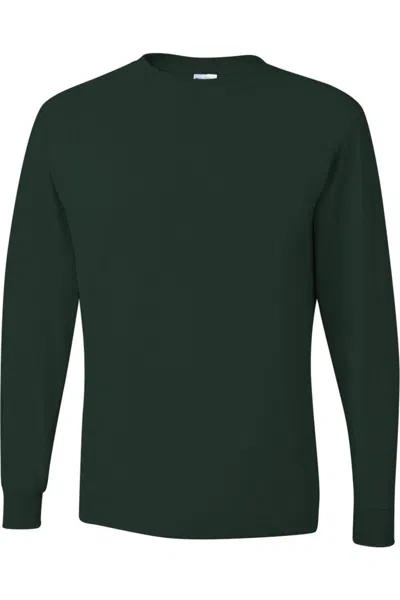 Jerzees Dri-power Long Sleeve 50/50 T-shirt In Green