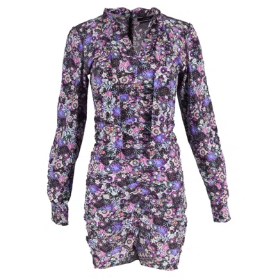 Isabel Marant Sandrine Tie-neck Printed Silk-blend Crepe Mini Dress In Multi