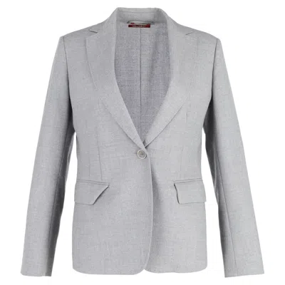 MAX MARA SINGLE-BREASTED BLAZER IN GREY WOOL 