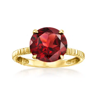 Ross-simons Garnet Ring In 14kt Yellow Gold In Red