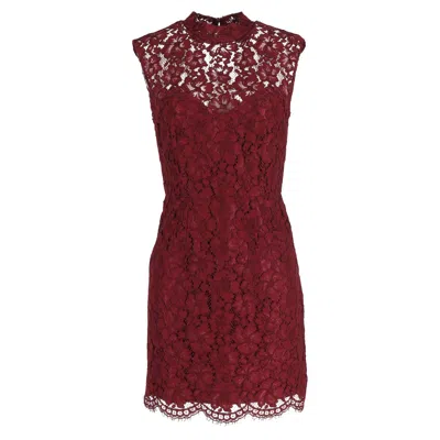 Sandro Romie Lace Mini Dress In Red Cotton In Red