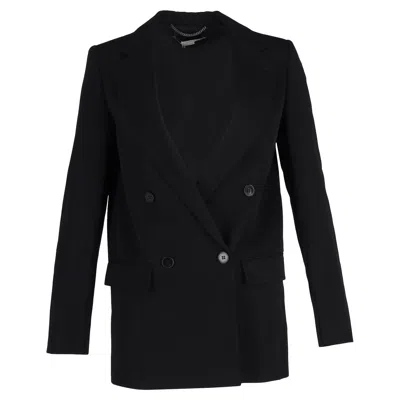 Stella Mccartney Double-breasted Blazer In Black Wool In Black