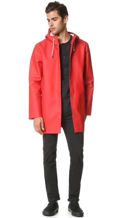 Stutterheim Full-length Jacket In Red