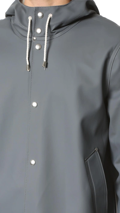 Shop Stutterheim Stockholm Rain Coat In Charcoal