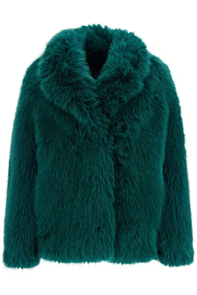 Shop Stand Studio Cappotto Corto Hunter In Pelliccia Sintetica In Green