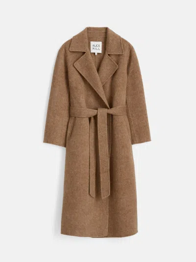 Alex Mill Georgia Wrap Coat In Wool Alpaca In Camel