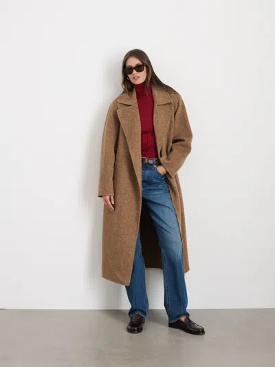 Alex Mill Georgia Wrap Coat In Wool Alpaca In Camel