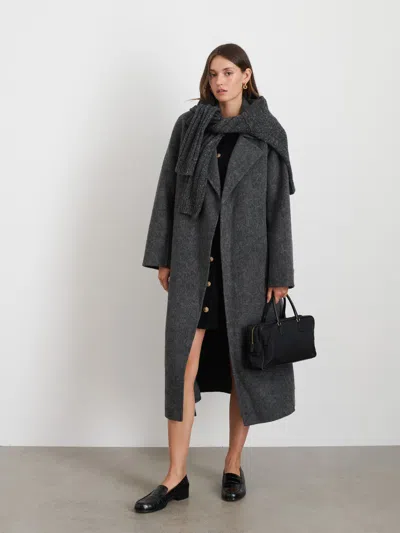 Alex Mill Georgia Wrap Coat In Wool Alpaca In Dark Grey