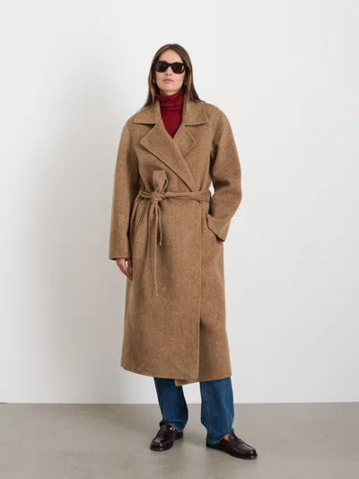 Alex Mill Georgia Wrap Coat In Wool Alpaca In Camel